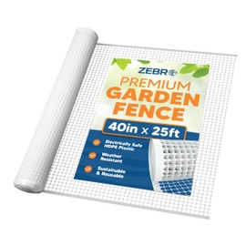 3/4" Square Mesh Plastic Fence Roll (40" x 25' - White) - Unobtrusive 40 Inch High Temporary Garden Fencing Netting to Protect Plants, Patio, Yards and Outdoor Spaces from Deer & Animals