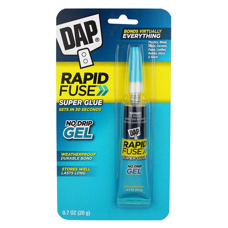DAP RapidFuse Super Glue Gel Adhesive, Clear, 0.7 oz (7079800178)