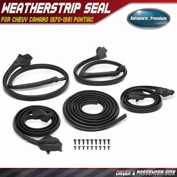 Unbranded 5Pcs Left & Right Weatherstrip Seals Kit for Chevy