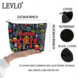 LEVLO Descendants Cosmetic Make Up Bag Descendants Fans Gift Rotten to the Core Makeup Zipper Pouch Bag For Friend Family (Core B Full)