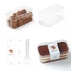 Plastic Rectangle Dessert Cups Boxes with Lids and Sporks,packaging for