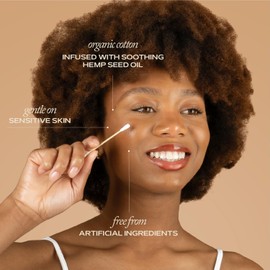 Hempress Organic Cotton Swabs for Ears, Cotton Ear Swabs with Bamboo Sticks, Sturdy Cotton Swab Suitable for Makeup Touch-ups & Cleaning, Natural & Toxic-Free (Pack of 4)