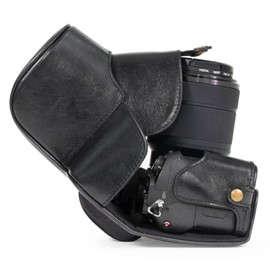 MegaGear Sony Alpha A7S II, A7R II, A7 II (28-70mm) Ever Ready Echtleder Kamera-Case mit Trageriemen und Batteriezugang schwarz MG1226