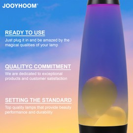 16Inch Beautiful Liquid Lamp- Purple With White Wax, Relaxing Night Light Home Décor Motion Lamp for Living Room Office Bedroom Lamp for Adults, Teens, and Kids, Magma Lamp (Black Base, Purple/White)