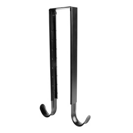 Double Side Wreath Hanger, Adjustable Xmas Christmas Wreath Hanger for Front Door Black Wreath Over Door Hanger Hook for Christmas Front Door Outdoor Decoration