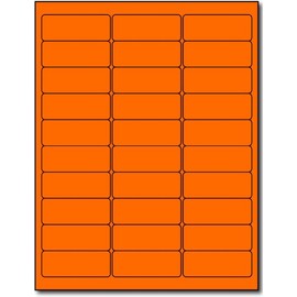 Fluorescent Address Labels - 1" x 2-5/8" - 30 Per Sheet - Bright Neon Color Mailing Stickers for High Visibility - Inkjet/Laser (Orange, 3,000 Labels)