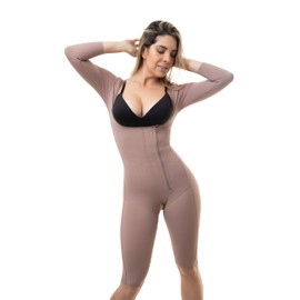 Body Kimberly Faja Completa Mujer Moldeadora con Faja para Brazos Postoperatoria tipo Colombiana Galess 5203 (M, Café)