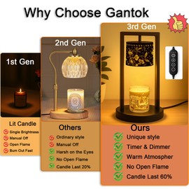Candle Warmer Lamp with Timer Wax Melt Warmer for Scented Jar Candles Candle Lamp Warmer Gifts for Mom, House Warming Gifts New Home Office Dorm Room Fall Decor (Hummingbird)