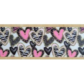 5/8, 7/8 and 1.5" (1 YD) Valentine's Day Grosgrain Ribbon Hearts Love Hair Bows - 5/8 Inch