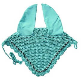 Elegant Horse Ear Bonnet, Fly Veil & Fly Mask – Superior Fly Protection with Style and Comfort for Every Ride (Mint Green, Pony)