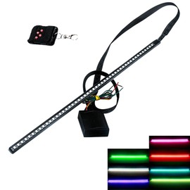 x xotic tech 1X Interior Exterior Grille RGB Multicolored Knight Rider LED Flashing Strip Light Kit Universal fit 21'' 48-SMD