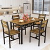 Hooseng Dining Table Set for 4, Wood Kitchen Table Chairs