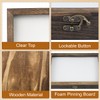 Cabilock Wooden Display Case Wooden Collection Box with Clear Glass