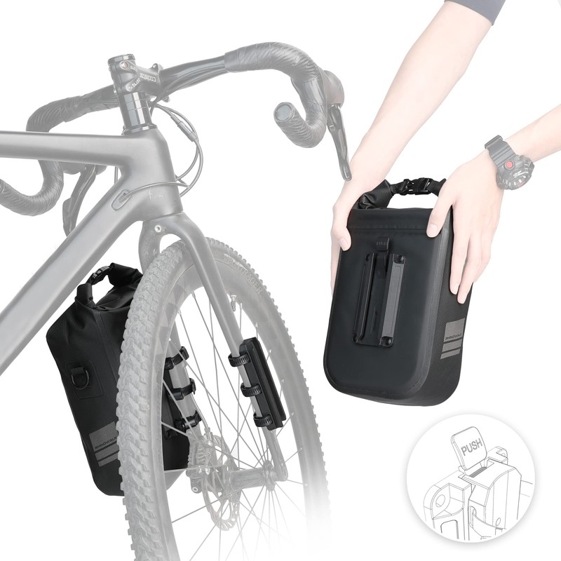 Rhinowalk Bicycle Fork Pack, Waterproof Front Fork Bag, 4L Capacity,