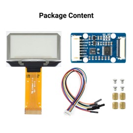 Waveshare 1.51inch Transparent OLED 128×64 Resolution Compatible with Raspberry Pi 4B/3B+/3A+ Embedded Independent Driver Chip SPI/I2C Interfaces Light Blue Color Display