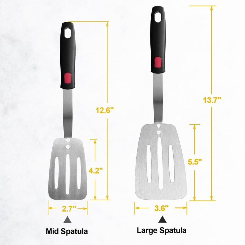 Stainless Steel Flexible Spatula Slotted Turner, XiaoZu Thin Metal Spatula