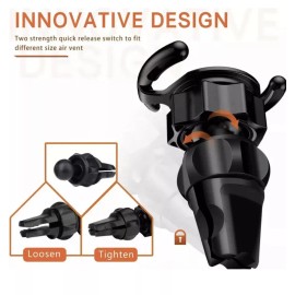 FITFORT Universal Air Vent Car Mount 360° Rotation Clip Car Mount Phone Holde Adjustabl