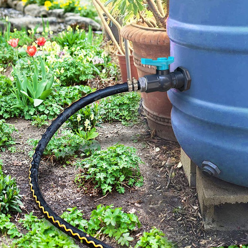 Qitdathn Rain Barrel Spigot PVC Faucet Kit Water Barrel Diverter
