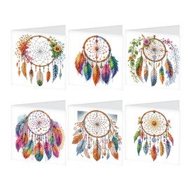 JISHSHAY 6 Pieces Diamond Painting Greeting Cards Greeting Cards Diamond Painting Birthday Cards Art Diamond Birthday Cards Diamond Painting Action Cards