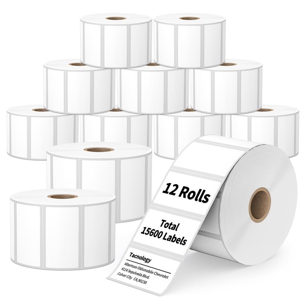 Tacnology Tacnology 12 Rolls 2" X 1" Direct Thermal Labels
