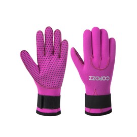 COPOZZ 3mm Neoprene Gloves for Diving and Water Sports, Adjustable Wrist Closure, Thermal Insulation, Anti-Slip Silicone Particles, Perfect Scuba Gloves for Kayaking, Snorkeling, and Winter Sports