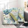 Wsunsal Green Blue Tropical Leaf Pillow Covers 16x16 Inch Set