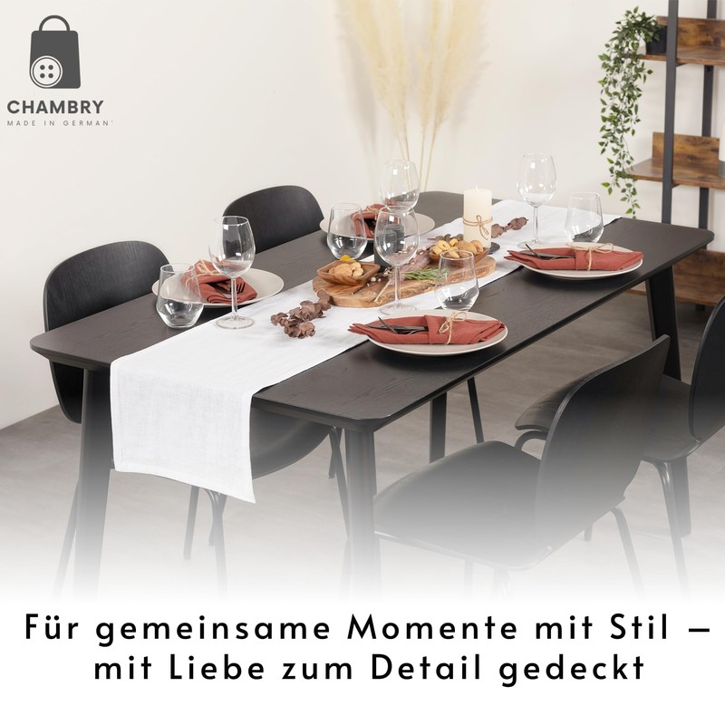 chambry Table Runner 100% Linen Stonewashed - Handmade in Germany
