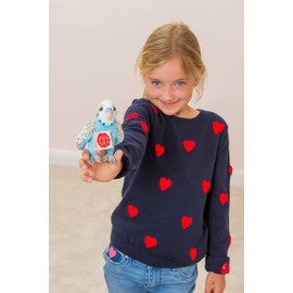 Teddy Hermann 94159 Budgie Blue 5,1"/13 cm, Soft Toy, Plush Toy