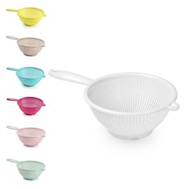 Plastic Colander Food Sieve Strainer Basket for Food Washing Draining Pasta Spaghetti Rice Salad Vegetable Kitchen Cooking Hobby (27cm - Mint Green Design 2)