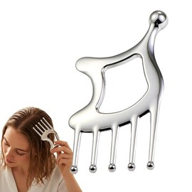 Gua Sha Tool With Handle,5in1 Scalp Massage Tool,Metal Gua Sha,Gua Sha Facial Tools,Stainless Steel Gua Sha,Head Massager Scalp For Head&Face&Body Dee