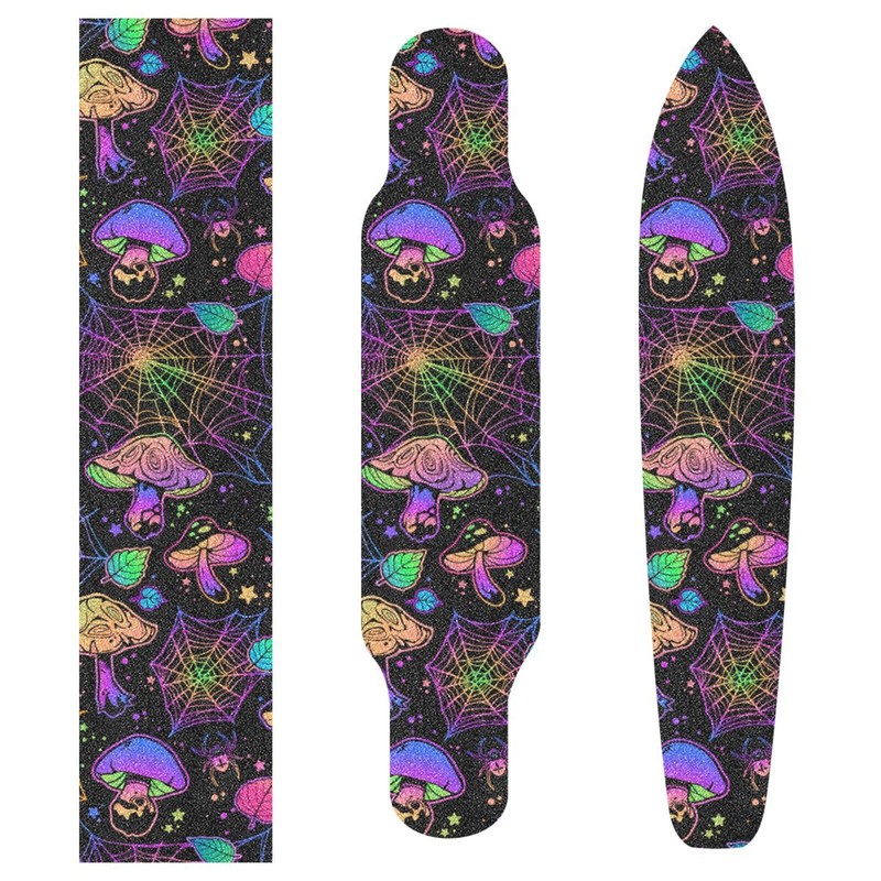 VitVerCosy Magic Spider Web Skateboard Grip Tape Longboards Griptape Bubble