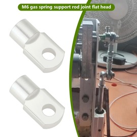 eMagTech 5PCS M6 Gas Spring Support Rod Flat Joint Connector Hole Diameter 6.5mm Steel Zinc-Plated End Fitting for Doors Hoods Canopies Horizontal Hinged Joint