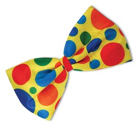 Clown Jumbo Bow Tie Fancy Dress Party Accessories World Book Day Stage Show Hen Night Funny, Yellow Polka Dot