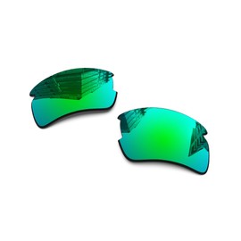 1.6MM Polarized Replacement Lenses for Oakley Flak 2.0 XL OO9188 59mm Sunglasses, UV Protection, Dark Mirror Lens, Repair Parts&Kit (Jade Green)