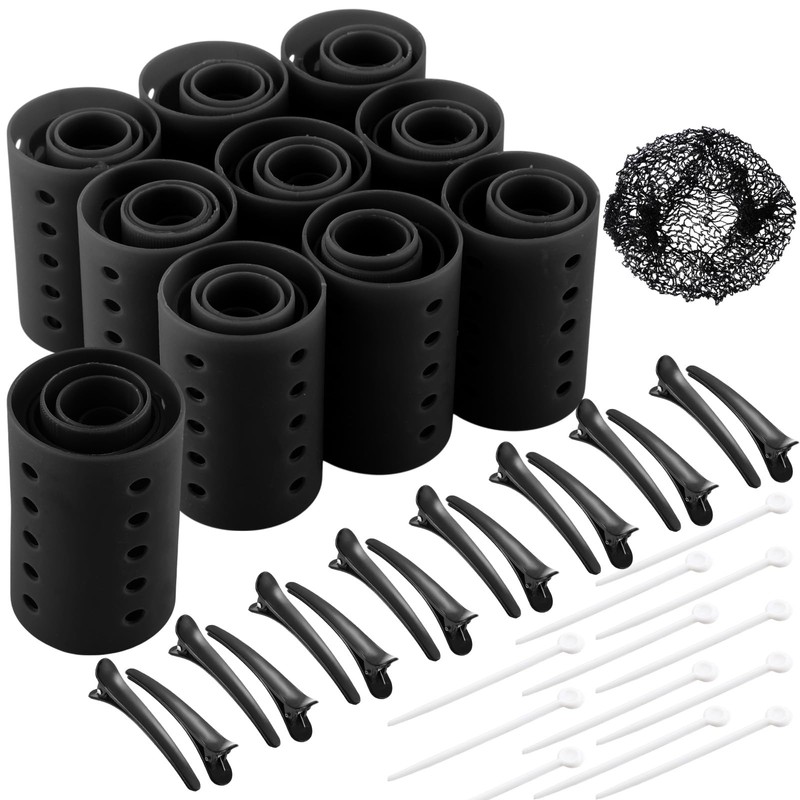WILLBOND 141 Pieces Hair Rollers Set Include 60 Pcs Plastic
