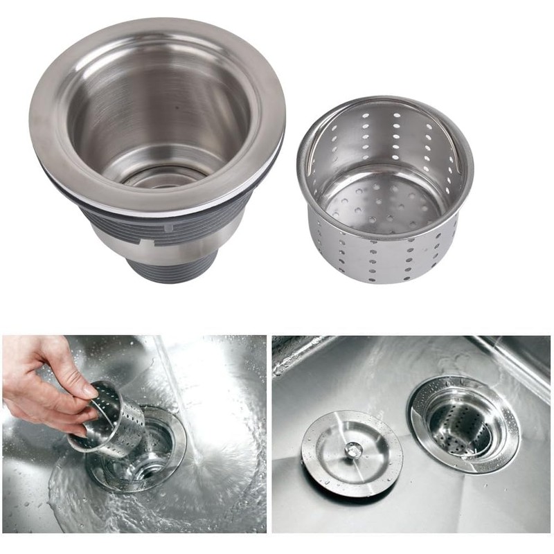 Oakland 3-1/2 Inch Sink Drain Assembly Kit, Removable Deep Sink