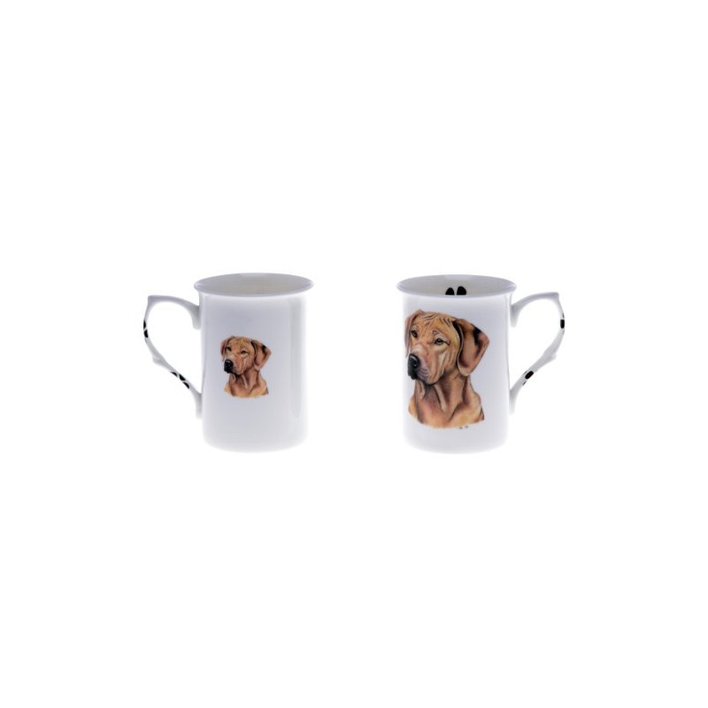 (BB50) Set of 2 Bone China BEAKERS/Mugs Rhodesian Ridgeback Dog