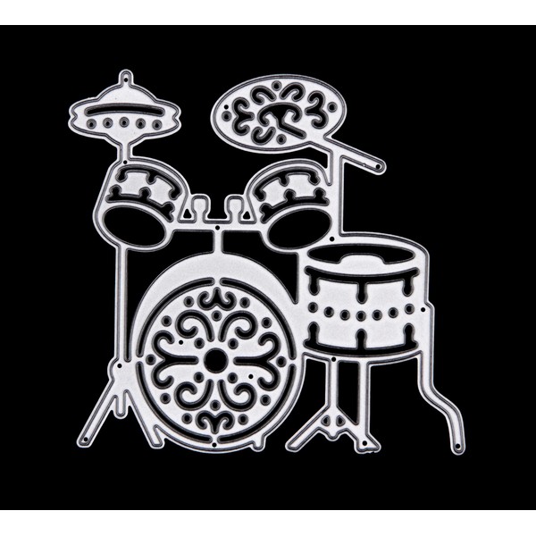 Large Drum Kit Metal Cutting Die, Drums, Cymbals, Stencils, Rock