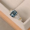 Metmejiao Vintage Women Aquamarine Gemstone 14k White Gold Filled Wedding