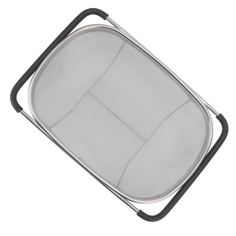 Over The Sink Colander Stainless Steel Telescopic Strainer Basket Rubber