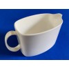 Unmarked Creamer Pitcher with Handle, White Bone China Milk Pitcher