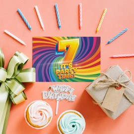 7th Birthday Party Invitations Kids - Now It's Party Time 36 Pack - Childrens Birthday Invitations for Boys/Girls A6 Bday Party Invites Invitation Cards with Folding Envelopes