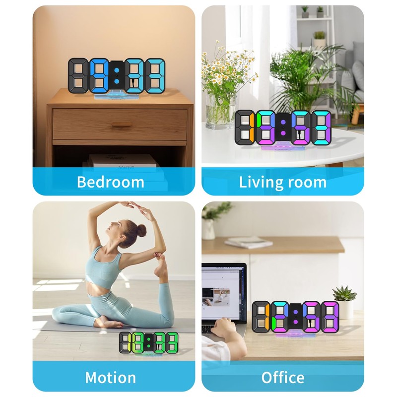 Zaxiva 3D LED Digital Alarm Clock, Table Clock, Digital Clock
