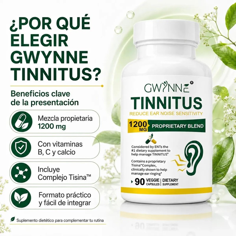 Gwynne Alivio Del Zumbido En Los Oídos 1200mg Suplemento Con