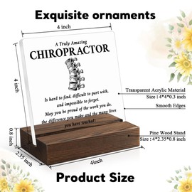 Juoqg Funny Chiropractor Plaque - A Truly Amazing Chiropractor Acrylic Sign with Wooden Stand, Spine Themed Office Decor, Thank You & Retirement Gifts for Men & Women, Clinic Appreciation Present
