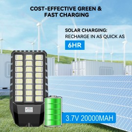 Integrated 2 in 1 Solar LED Street Light US Local Stock High Brightness Timer Mode Lamp for Villages Warehouses and Public RoadsEmitting Color: White, Lamp Power(W): LA076, Battery Capacity: 20000mAh