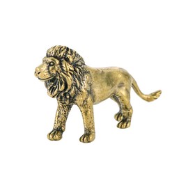 TEAMWILL Brass Lion Figurine Statue Animal Figurines Toys House Office Table Decoration