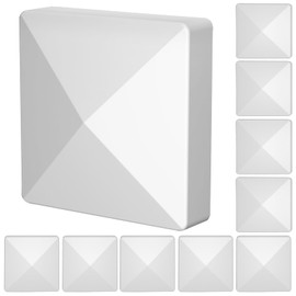 (10 Pack) 5x5 Vinyl Fence Post Caps, White PVC, Decorative Pyramid Cover for Fence, Deck, Mailbox Posts, Outdoor Use – Actual Size 5" x 5", Not for Wood Posts
