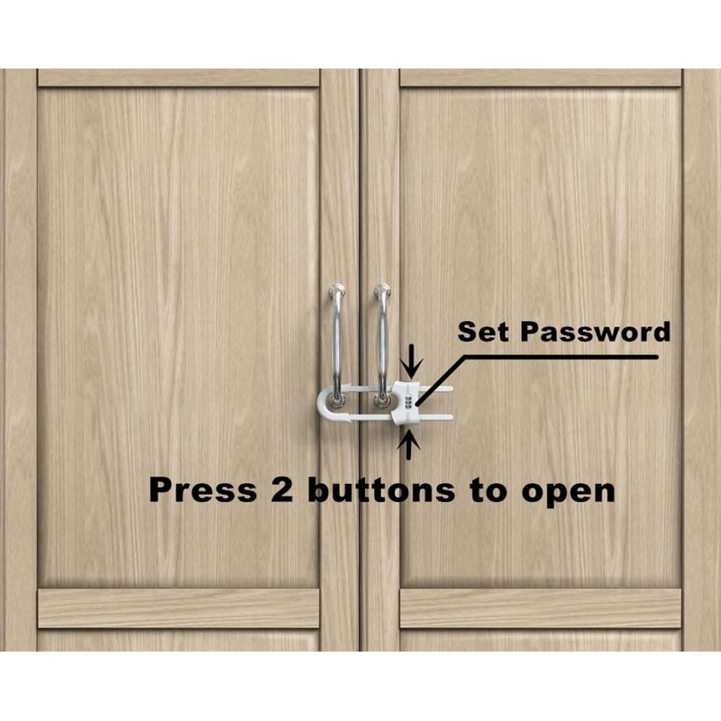 4 PACK Baby Safety Sliding Cabinet Door Code Locks Child