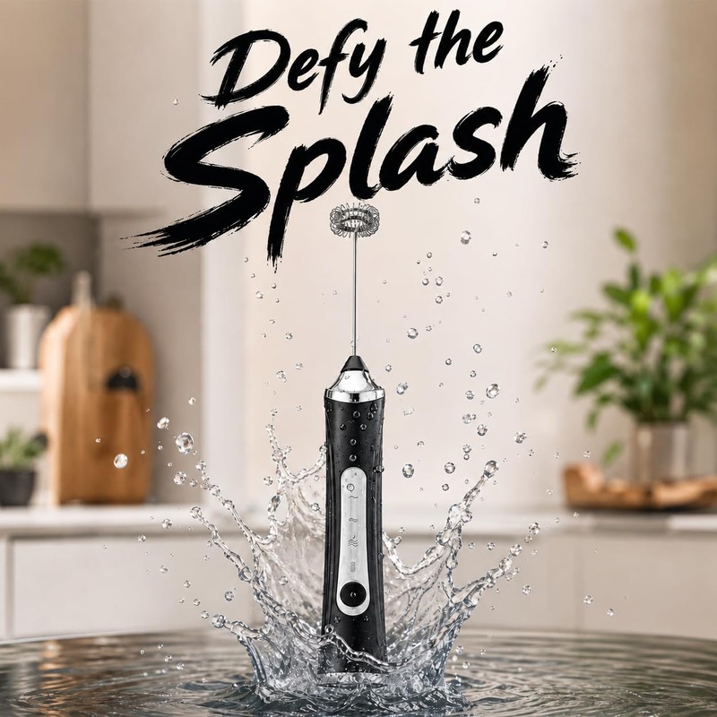 ZYPB Rechargeable Milk Frother, High-Speed Handheld Coffee Frother with Detachable